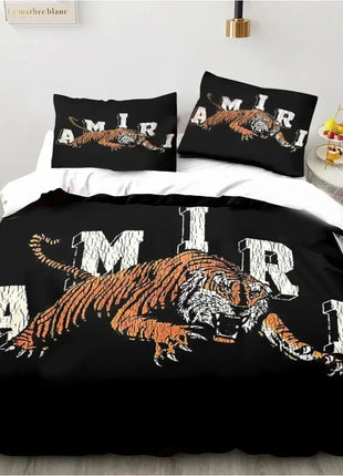 Logo Amiris Graffiti Pattern Bedding Set Duvet Cover Bed Set Quilt Cover Pillowcase Comforter king Queen Size Boys Adult Bedding