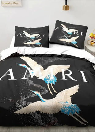 Logo Amiris Graffiti Pattern Bedding Set Duvet Cover Bed Set Quilt Cover Pillowcase Comforter king Queen Size Boys Adult Bedding