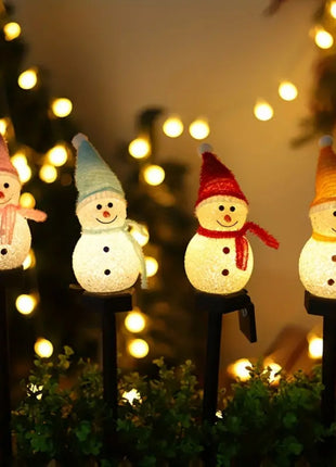 Solar Outdoor Decor Light Christmas Snowman Decoration Stake light