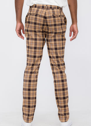 Plaid Slim Fit Trouser Pants