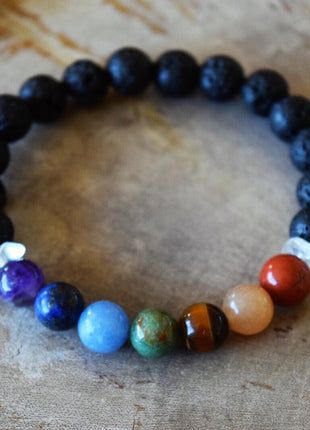 Aromatherapy Chakra Diffuser Bracelet with Genuine Gemstones!