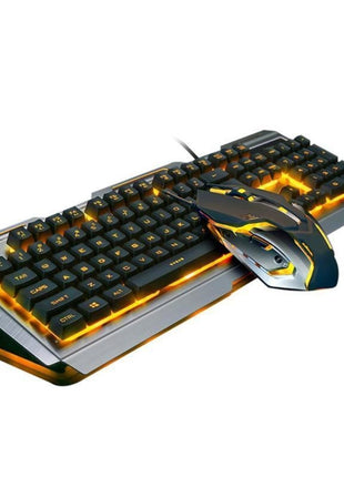 Ninja Dragons Tungsten Gold Metal Frame Gaming Keyboard and Mouse Set