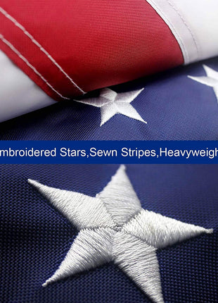 American Flag Outdoor Heavy Duty Embroidered Stars USA Flag