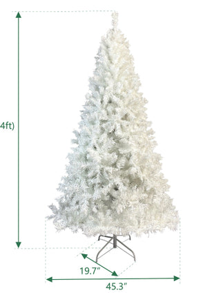 National Christmas Tree White Hinged Spruce with 500 LED lights