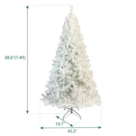 National Christmas Tree White Hinged Spruce with 500 LED lights