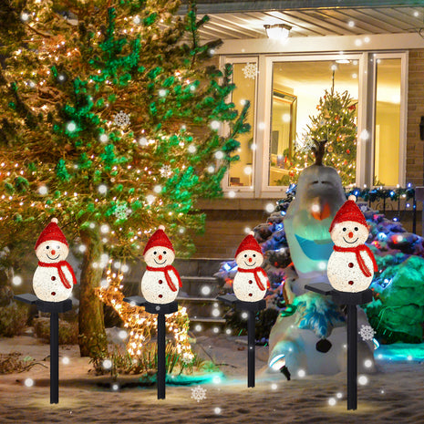 Solar Outdoor Decor Light Christmas Snowman Decoration Stake light