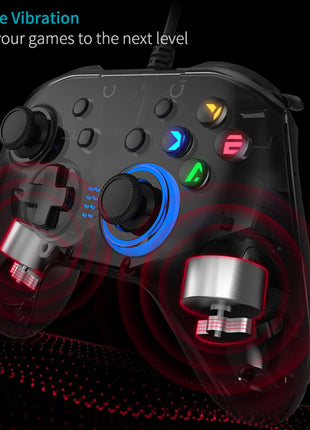 Wired Gaming Controller Joystick Gamepad with Dual-Vibration