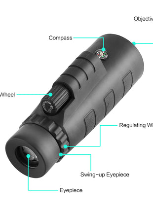 10X HD Optical Monocular Telescope with Phone Clip