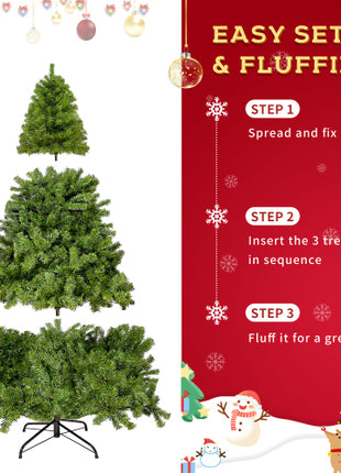 Artificial Fir Christmas Tree Holiday Decoration 350 LED Lights