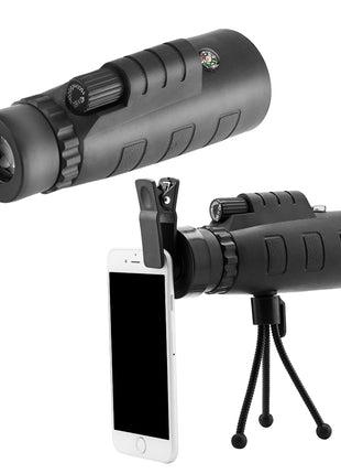 10X HD Optical Monocular Telescope with Phone Clip