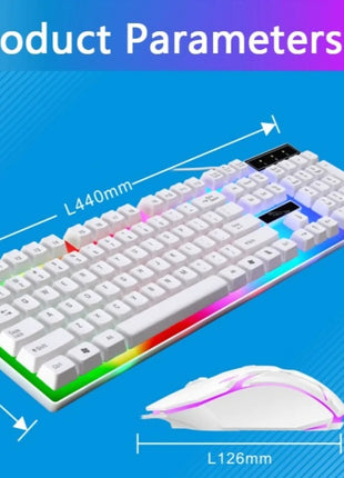 Ninja Dragons White Knight Gaming Keyboard and Mouse Set