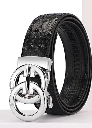 Men belt Genuine Leather Belt Metal Alloy Automatic Buckle Brand Luxury Design Waist Belts for Men Strap Male