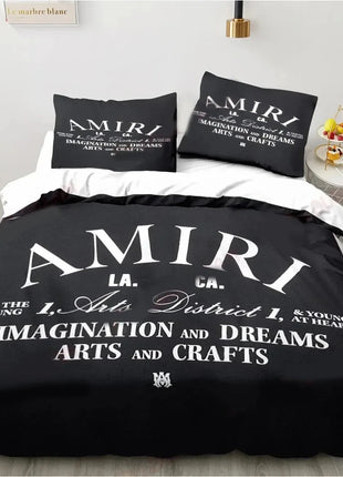 Logo Amiris Graffiti Pattern Bedding Set Duvet Cover Bed Set Quilt Cover Pillowcase Comforter king Queen Size Boys Adult Bedding