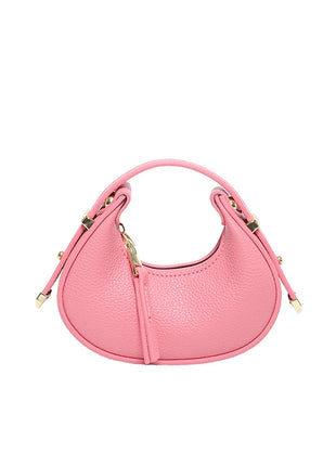 High-Grade Textured Mini Half Moon Bag 2024 Chic Versatile Soft Leather Lipstick Handbags Girl's Cute Purse