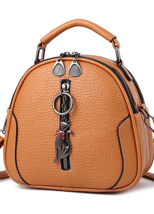 Fashion Small Round Design Cross-body Bags Women Casua Leather Mini Tote Bags Female Zipper Messenger Handbags Phone Coin Purses