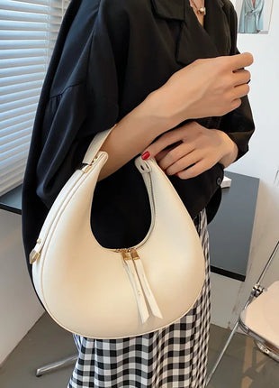 Fashion Design Tote Bags for Women Luxury Half Moon Hobo Bag Lady Brand Shoulder Bags PU Leather Armpit Clutch Handbag and Purse