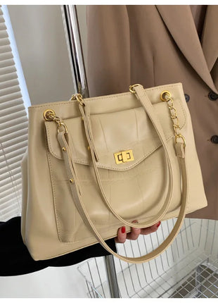 Chain design Women shoulder bags High Capacity PU Leather Travel Luxury Female big Totes ladies Handbags and Purses bolsas white