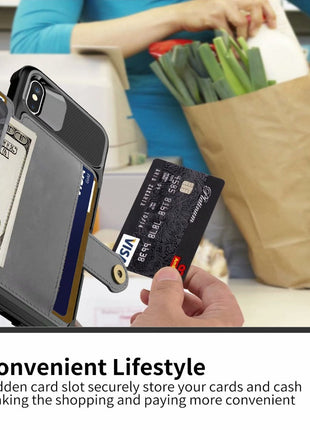 360 Protection Magnetic Leather Wallet Armor Case for iPhone