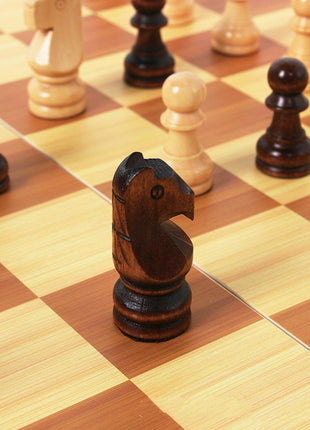 Foldable Wooden Chess Set Board Game