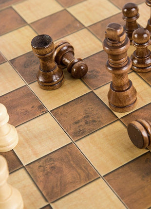 Foldable Wooden Chess Set Board Game