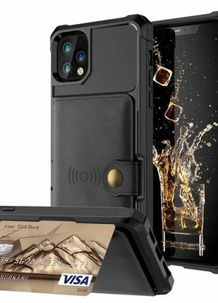 360 Protection Magnetic Leather Wallet Armor Case for iPhone